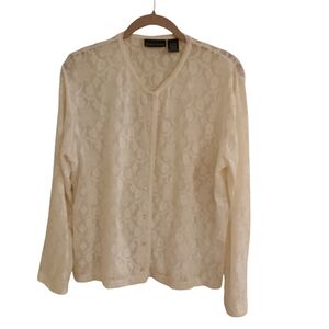 Goodclothes Women's Ivory Nylon Spandex Cardigan Size L